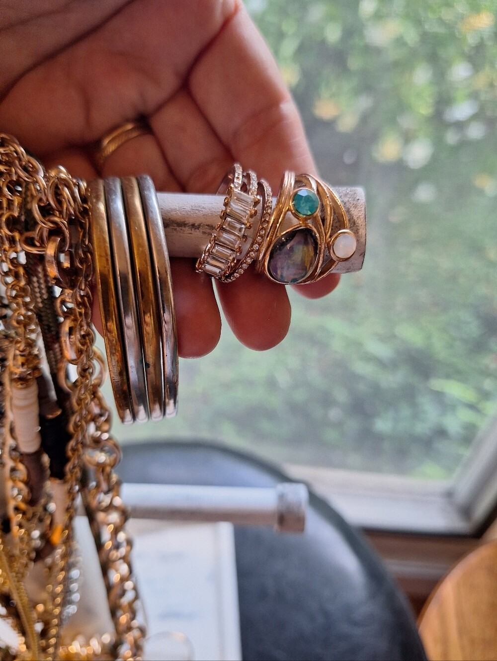 16 Piece Gold & Crystal Embellished BLING Statement Edgy Lot Jewelry The Limited - Picture 10 of 11